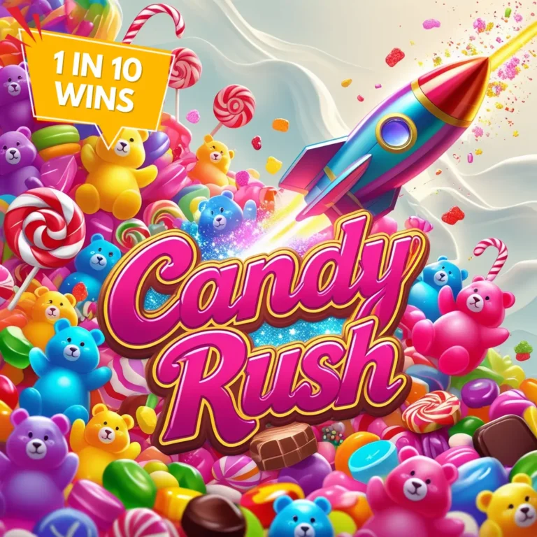 rocket blasting through candy and gummys