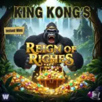 Big King Kong in front of a treasure chest full of coins