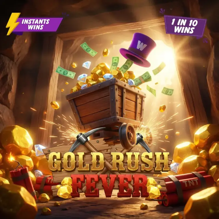 a Gold Mine exploding with Gold Bars and coins